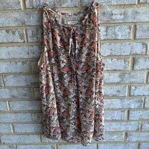 Max Studio Sleeveless Tie V-Neck Multicolor Blouse Women's Size L